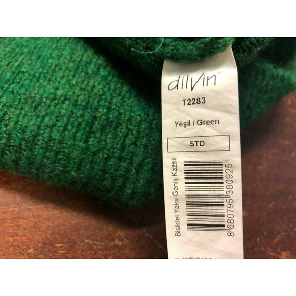 Dilvin Knit Sweater Green Made In Turkey Sz Lg - Picture 5 of 5